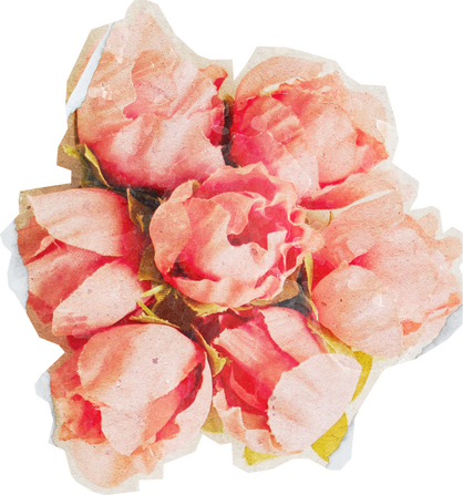 Vintage Feminine Romantic Rose Flowers Cutout