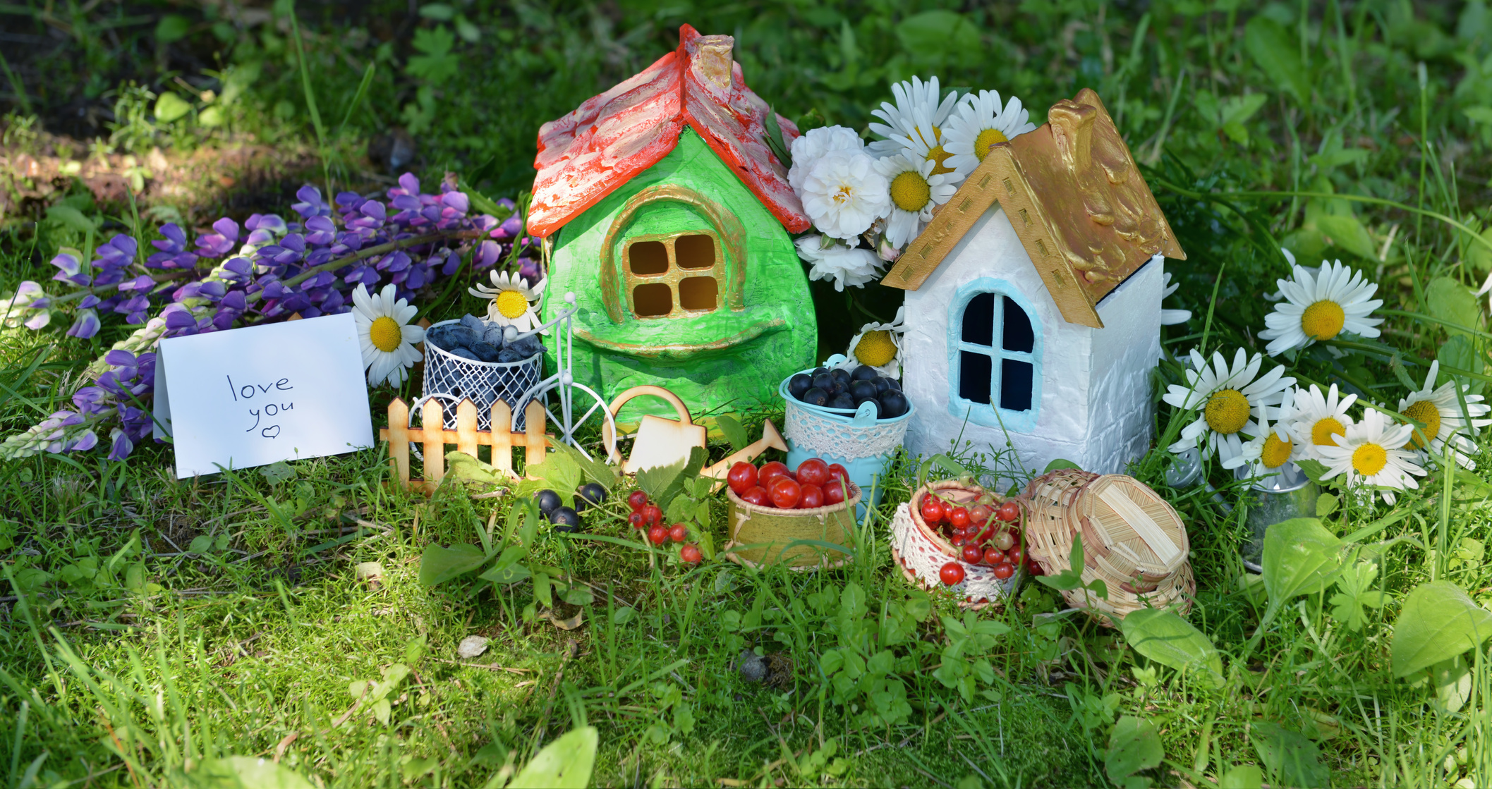 Beautiful Tiny House with Flowers in the Garden