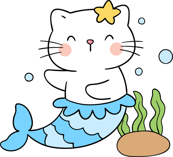 Cute Cat Mermaid