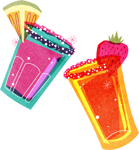 Risograph Print Fruit Cocktails