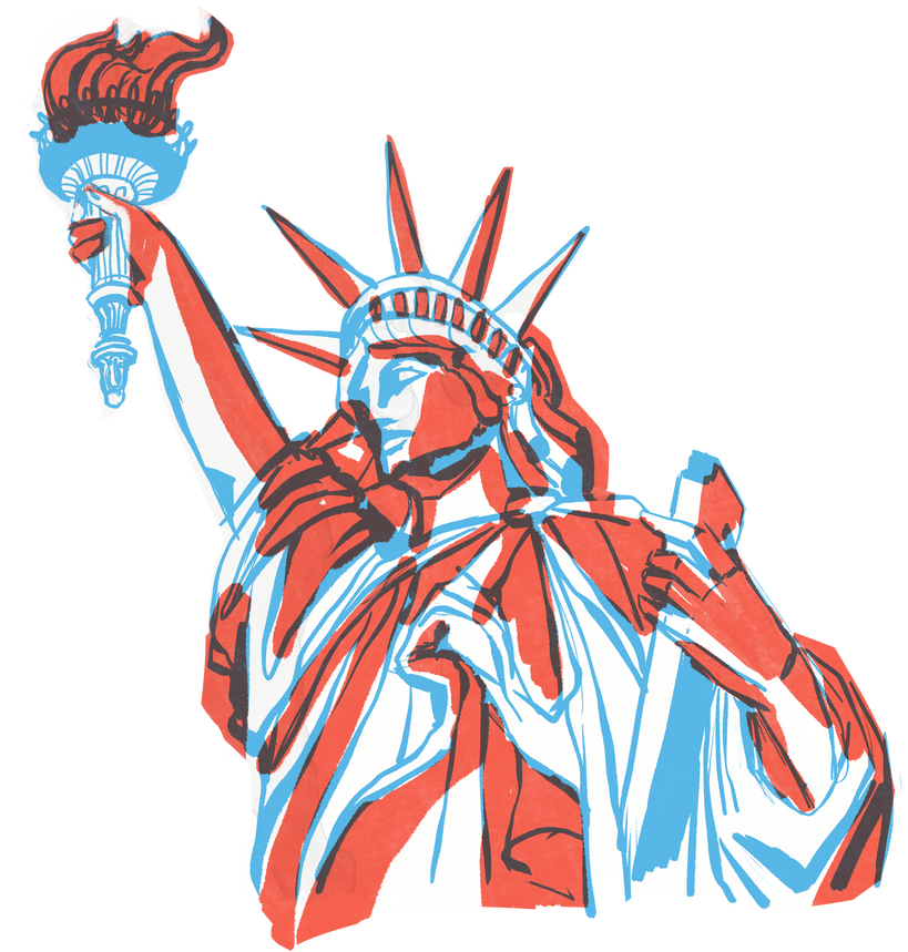 Hand Painted 4th of July Statue of Liberty 
