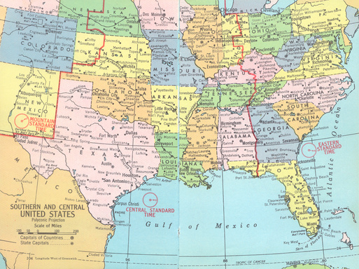 Southern and central United States map