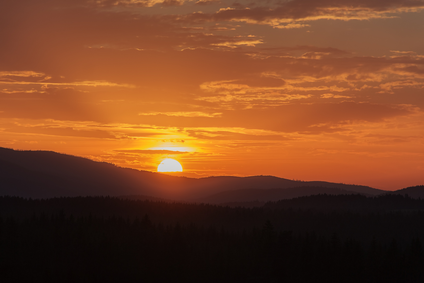 Colorful idyllic sunset landscape